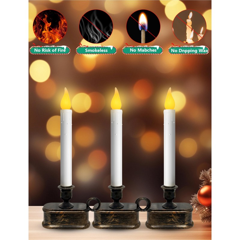 Xingzd 4PK Battery Operated LED Window Candles, Dusk to Dawn