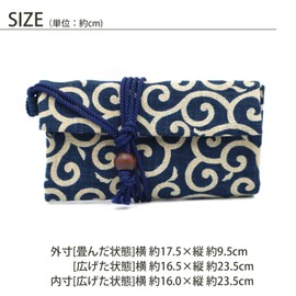 Maruzen Wallet, Alabesque, Made in Japan, Navy, Approx. 6.9 x 3.7 x 0.8 inches (17.5 x 9.5 x 2 cm)