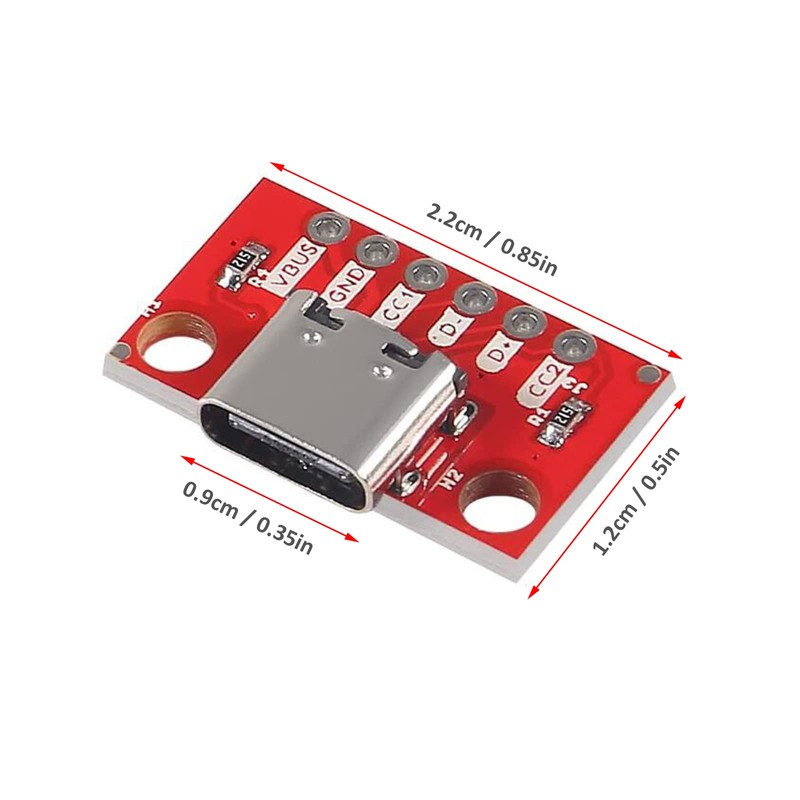 DIANN 5pcs USB Type-C Breakout Board Serial Basic Breakout Female