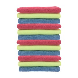 Tek Automotive Pack of 12 Microfibre Cloths 40x30cm - Lint-Free, Cleaning Cloths for Cars, Home, Dish Cloths, Car Detailing, Car Cleaning Supplies, Microfiber Cloth Multipack