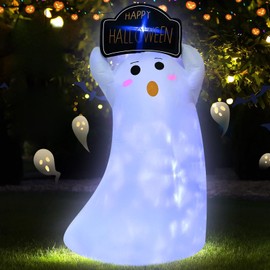 Decoración inflable de fantasma para Halloween de 1.1 m, decoración inflable para interiores y exteriores, decoración de fiesta de Halloween, aparició