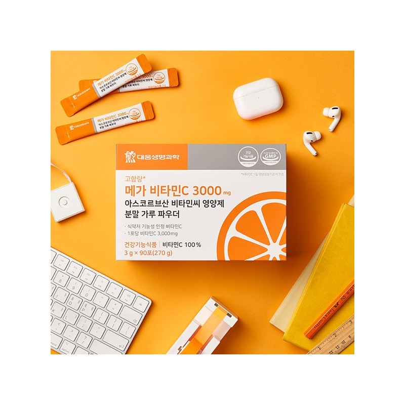 Daewoong BioScience 메가 비타민C 3000 mg 아스코르브산 비타민씨 영양제 분말