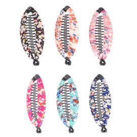 FOMIYES Banana Hair Clip Claw Ponytail Holder 6 Pack Fashionable Floral Large Hair Clips Random Color