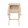 IC International Concepts Double X-Back Bar Height Stool Solid Wood,