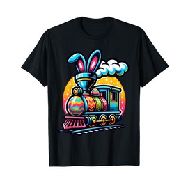 Bunny Train Railroad Easter Egg Kids Toddler Boys Easter T-Shirt