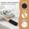 Elovara Pumice Stone Exfoliating Foot File with Ergonomic Wooden Handle