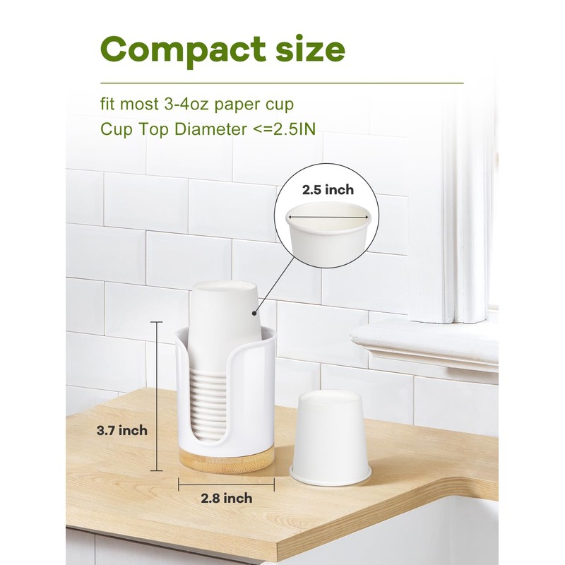 Bathroom Cup Dispenser - Small Cup Holder for Dixie 3