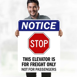 This Elevator Is For Freight Only Not For Passengers Sign, 24x30 Inches, 55 mil thick HDPS (high density polystyrene), Made in USA by My Sign Center