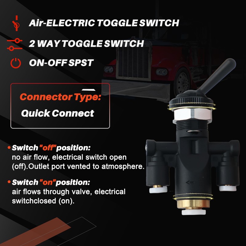 818-0007-000 Air Window Toggle Valve Switch 1/4 Compatible with Peterbilt