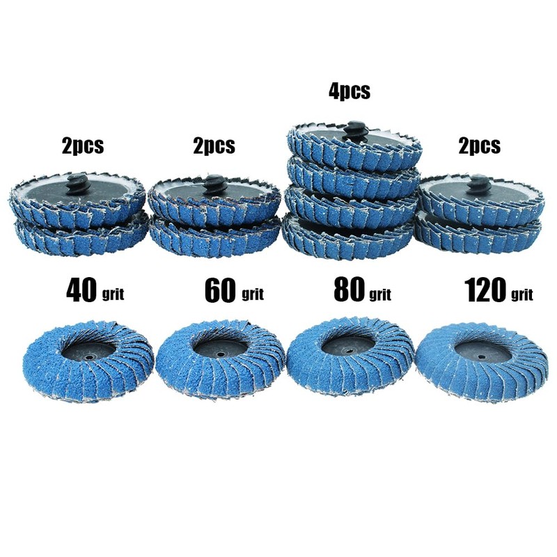 10PCS Flap Disc 2 Inch Roll Lock Quick Change Sanding