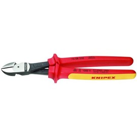 KNIPEX Tools - High Leverage Diagonal Cutters, 1000V Insulated (7408250SBA), 10 inches
