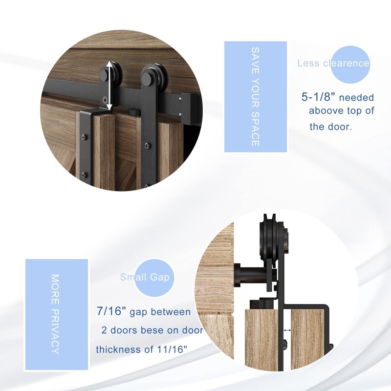 FREDBECK 4 FT Mini Cabinet Bypass Barn Door Hardware Kit
