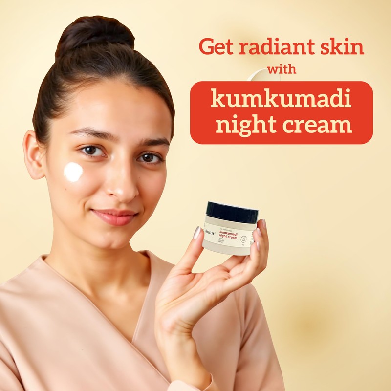 Inatur Kumkumadi Face Cream(50g) Night Cream, light weight, Non-Comedogenic, Improves
