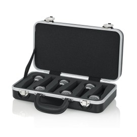 Gator Cases Microphone Hard Case with Foam Drops for Up to (4) Wired Microphones (GM-6-PE)