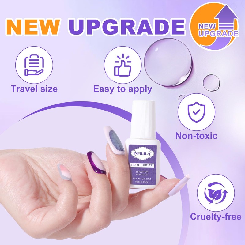 NXJ INFILILA Professional Brush On Nail Glue Arcrylic Nail Glue