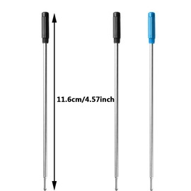11.6cm/4.57inch Pen Ink Refills, Replaceable Pens Refills, 1mm Medium Tip, The Metal Ballpoint Pen Replacement Kit, Blue Black Ink, Supplies Writing (40-Black)