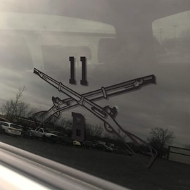 Army MOS 11B Infantry Crossed Rifles 3x5 Black Heavy Duty Vinyl Sticker Decal