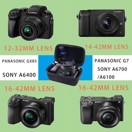 JINMEI Funda de transporte rígida de EVA compatible con Panasonic Lumix GX85 lente de 12-32 mm/G7 4K 14-42 mm/lente Sony Alpha a6400 16-50 mm/a6700/a6100 lente de cámara (pequeño)