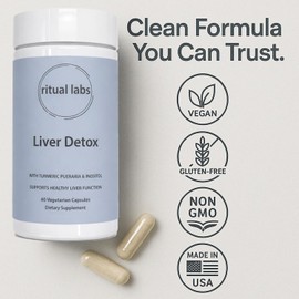 Ritual Labs Healthy Liver, with Turmeric Pueraria & Inositol, Energy for Healthy Liver Function, Vegan, Gluten-Free, Natural Cleansing & Fat Metabolism 60 Vegan Capsules (1)