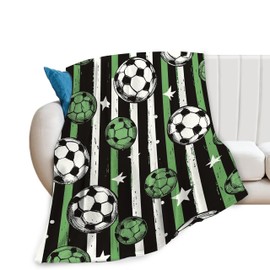 Soccer Blanket Soccer Sports Fleece Throw Blanket Fuzzy Plush Super Soft Cozy Warm Teen Football Decor Soccer Ball Blankets Stuffed Animal Gifts for Boys Girls Kids Adult Men Women 40"x50"
