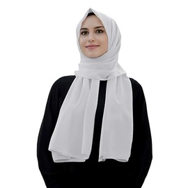 Lina & Lily Opaque Medina Silk Hijab Women's Head Scarf Shawl Wrap (Silver)