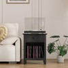 Semoic Nightstand with Charging Station and LED Lights, End Table
