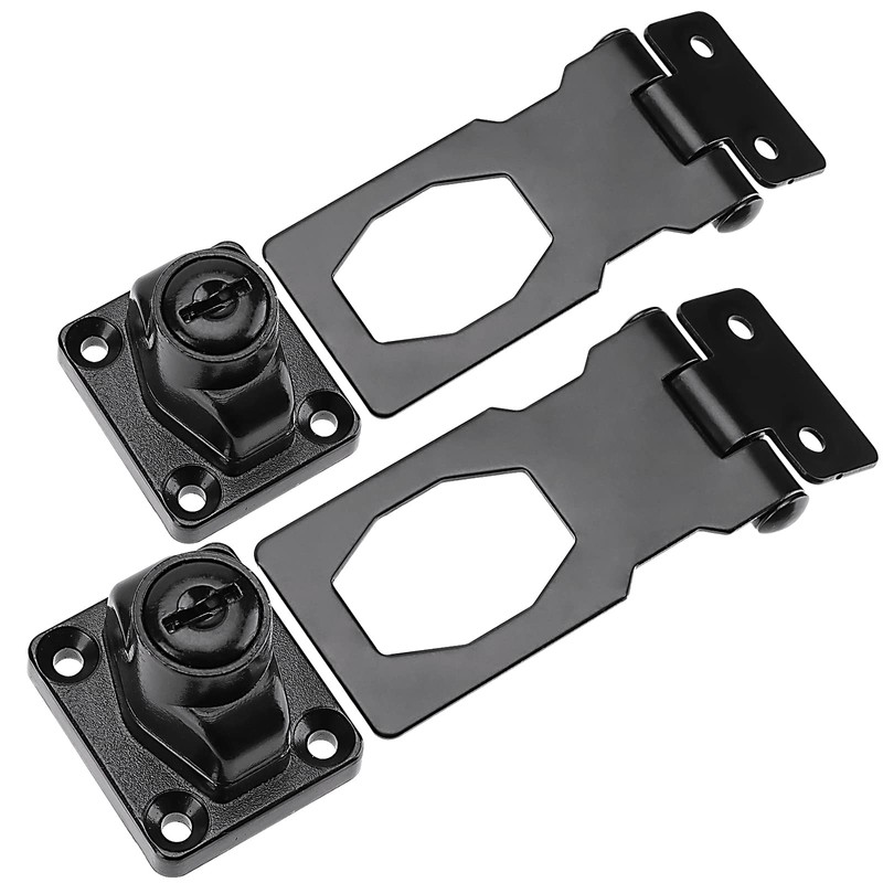 MUKLEI 5 PCS 2.5 Inch Keyed Hasp Locks, Twist Knob