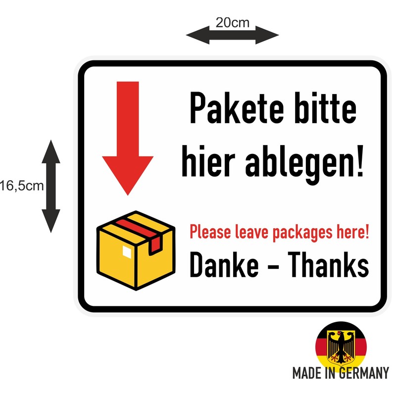 Daged Sticker Size 20 x 16 cm Post Delivery Parcel