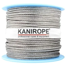Kanirope® Dyneema Rope PRO 2.5 mm 100 m Silver 12-Way Braided SK78 Stretched Coated