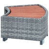 TREATLIFE HOME Spa Step Gray Rattan Weatherproof, Easy Assembly, Durable