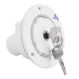 rv water fill + Water Inlet Fill Dish Hatch with Lock Lockable w/2 Keys for RV Yacht Camping Car Trailer (white)