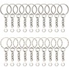 KUUQA 40 PCS Keyring Blanks Split Metal Keyring Crafts DIY