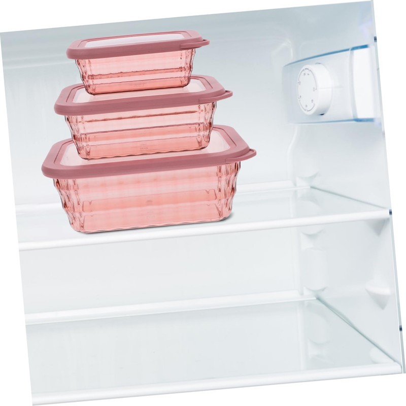 CHILDWEET Versatile Kitchen Storage Box Crisper Lunch Box 3pcs Airtight