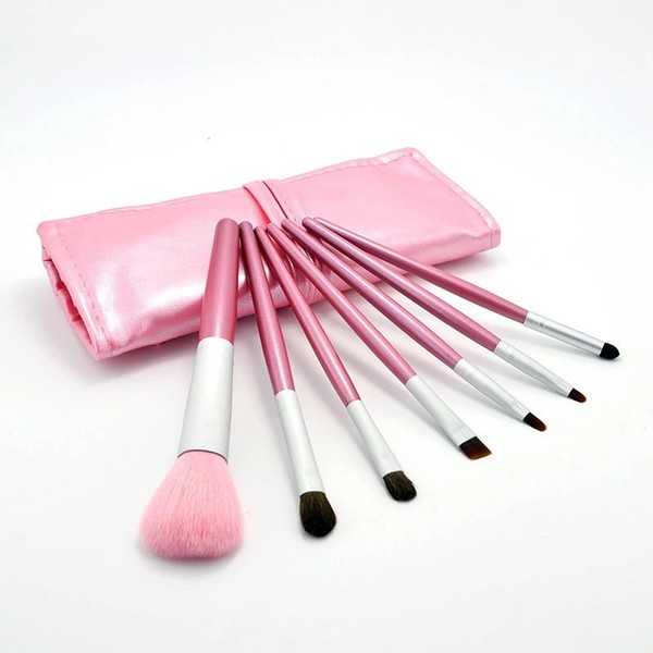 Lucky Interests Portable Makeup Brushes Set, 7Pcs Travel Synthetic Makeup
