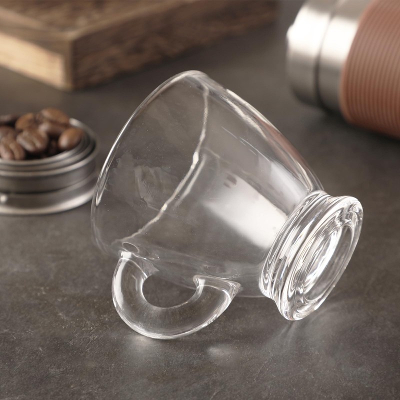 GURUDAR Espresso Cups with Saucers and Spoons Set of 6,