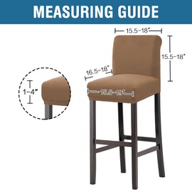 H.VERSAILTEX 100% Waterproof Bar Stool Cover Stretch Counter Stool Pub Chair Slipcover for Dining Room Removable Soft Thick Solid Fleece Fabric Bar Stool Slipcovers Set of 4, Sand