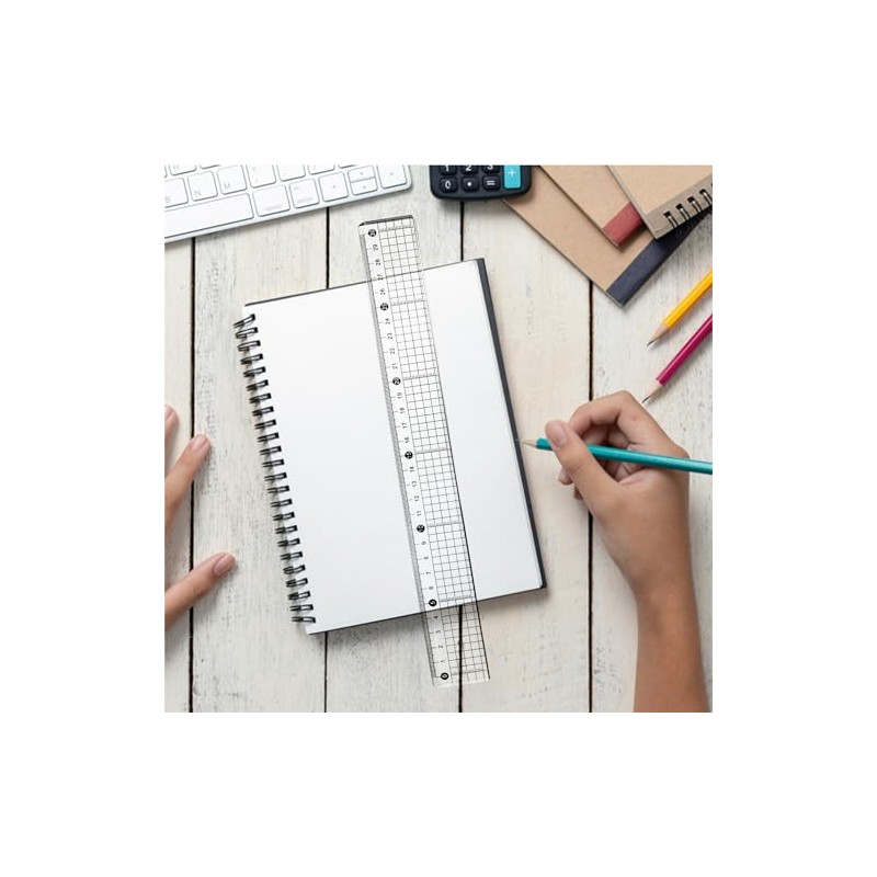 30cm Clear Acrylic Cutting Ruler with Steel Edge