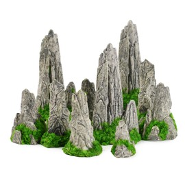 Hanycon 12PCS Mini Rockery Miniature Garden Mountain Decor Bonsai Decorations for Fairy Garden DIY Garden Plant Pot (4 Size)