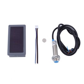 DONGKER Digital LED Tachometer,AC 110V 220V 4Bit Digital Speed Meter High Precision RPM Speed Meter with Proximity Switch Sensor