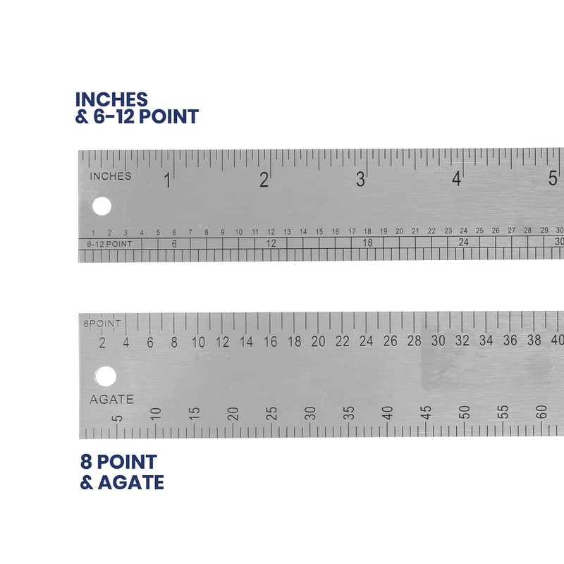 Pacific Arc 18 Inch Graphics Art Ruler, with Inches, Agate,