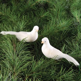 GALLERIE II White Dove Birds Clip Christmas Xmas Ornament A/2 White