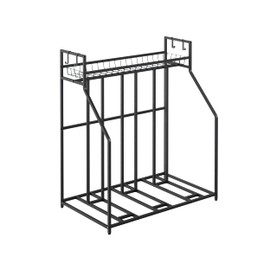 ClosetMaid ProGarage Bike Stand Rack with Storage Shelf and 4 Hooks for 3 Bicycles, Adult or Kids, Black