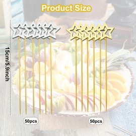 Bliceon 100 Pcs Cocktail Sticks - 12CM Long Skewers for Party Appetizers, Desserts and Fruits - Decorative Toothpicks for Drinks, Sandwiches and Food Presentation - for Events and Gatherings