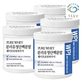 Blue Green Field 분리유청단백질분말 350g 5통 분리유청 단백질 파우더 무맛 유청분리 유청 wpi 프로틴 보충제 분말 가루 Whey Protein Isolate Powder 350g 5 Cans Unflavored Whey Protein Isolate WPI Supplement Powder