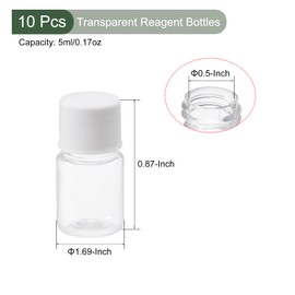 YOKIVE Chemical Bottles, Lab Containers, Wide Mouth Type, Liquid Storage, For Laboratories, Stores, Factories (Transparent, 0.3 fl oz (10 ml), Pack of 10