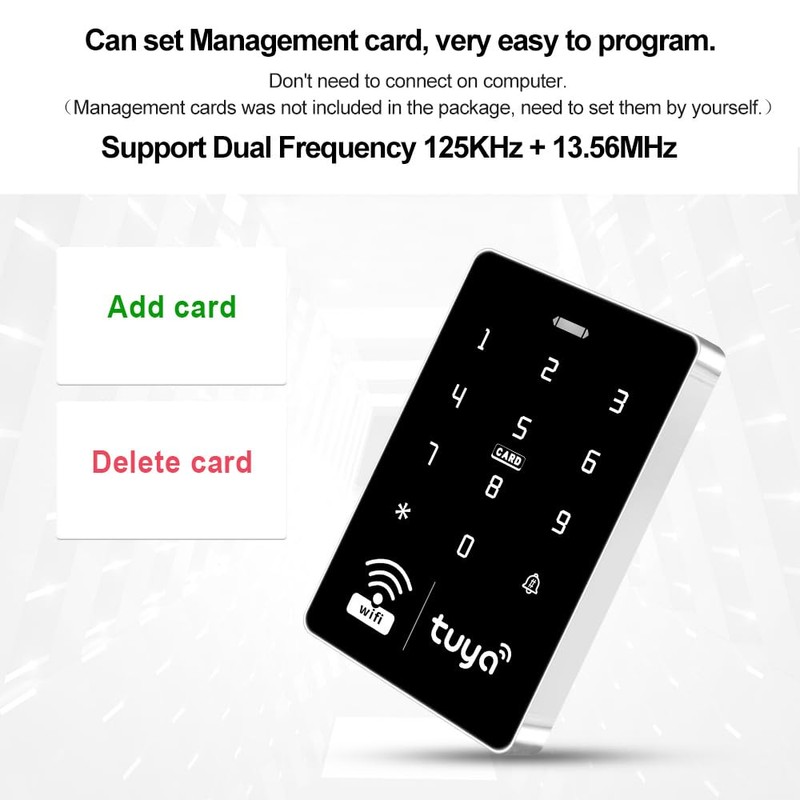 jasugKEY WiFi Smart Access Controller, IP68 Waterproof RFID Keypad, Tuya