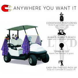 LRD Magnetic Golf Towel X-Large Microfiber Towel w/Clip for Bags, Carts & Clubs Transfusion