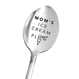 Best Mom Gifts - Mom's Ice Cream Plow Spoon Engraved - Funny Ice Cream Spoon Stainless Steel - Mom Gift from Daughter Son Husband - Perfect Mother's Day/Birthday/Christmas Gifts