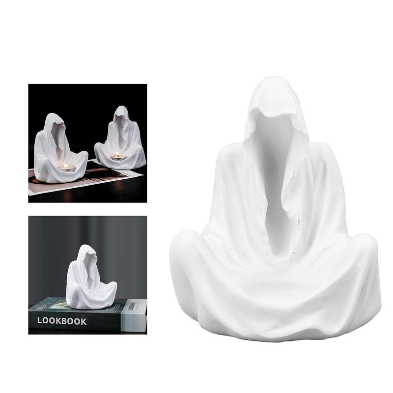 Ghost Wizard Candle Holder Ghost Figurines Scary Statue Festival Party