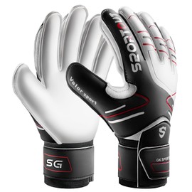 Fingersave Goalkeeper Gloves for Children, Teenagers & Adults, Non-Slip with Strong Protection for Fingers, Black, black, 9